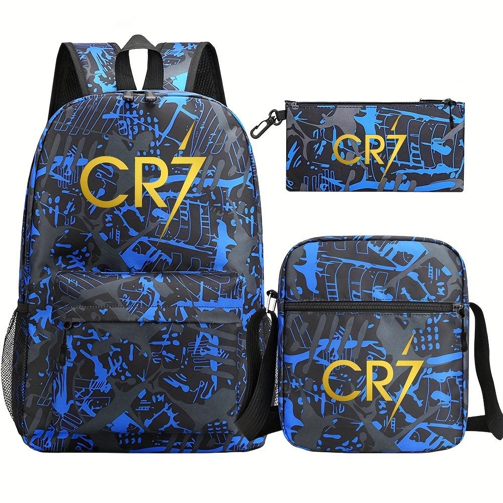 CR7 Star Peripheral Youth Backpack Pencil Case Children's Student School Bag Set
