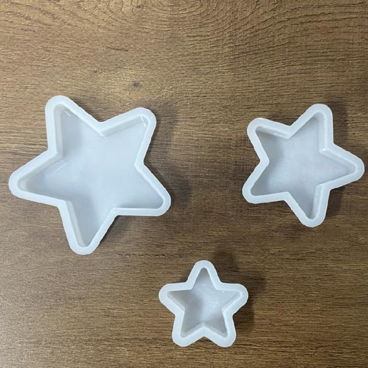 3Pcs Hollow Out Star Molds, Star Shaped Silicone Molds
