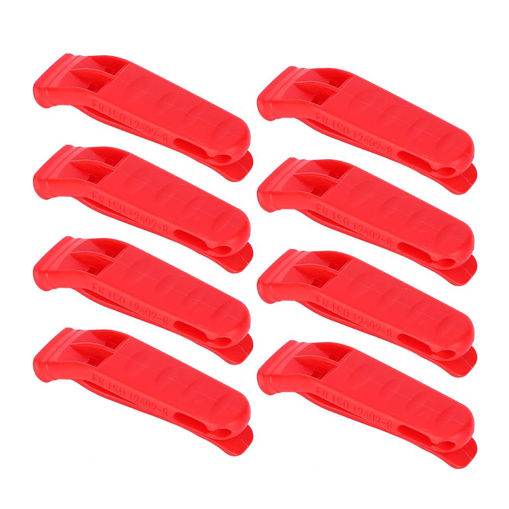 8PCS Plastic Bright Red Lightweight Life Vest Dual Frequency Outdoor Survival Rescue Emergency Long