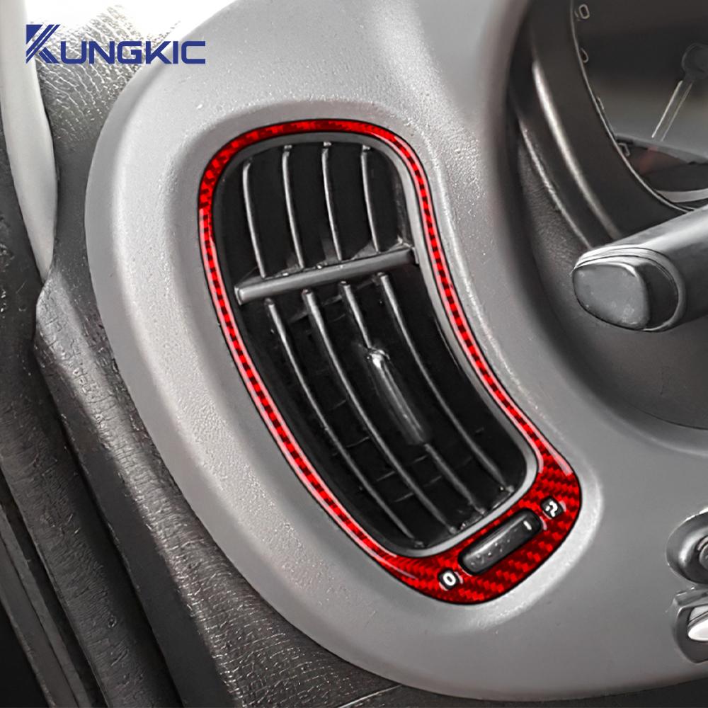 Real Soft Carbon Fiber Sticker For Fiat Panda 2013-2019 2020 2025 2025 2025 2025 2025 LHD RHD Car Air Outlet Instrument Panel