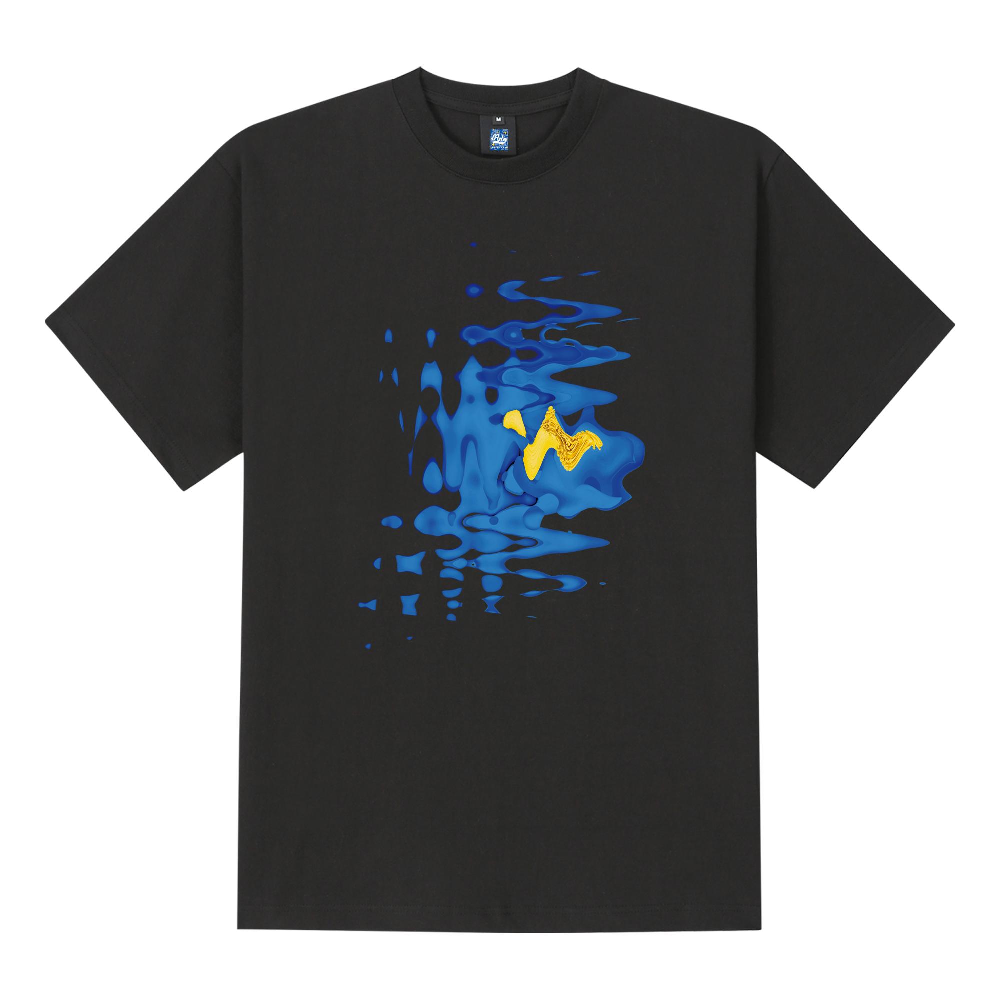 Radineo Wave Flower Short Sleeve T-Shirt Black L