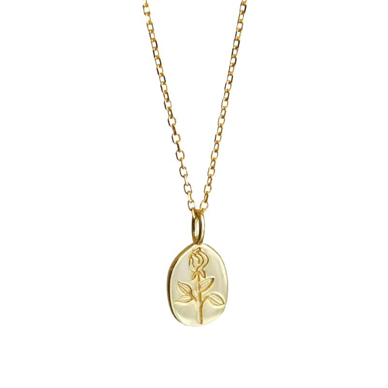 

Ins Изысканное простое овальное ожерелье в виде цветка розы для женщин Изысканная цепочка для свитера Французские аксессуары