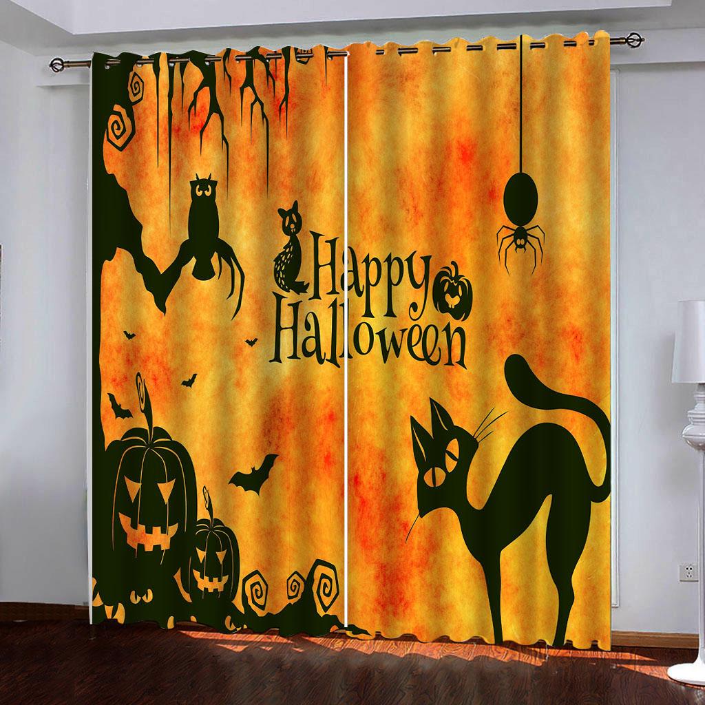 Fröhliches Halloween Cartoon Geist Kürbis Hexe Fenster Vorhang für Kinder Wohnzimmer Schlafzimmer Badezimmer Küche Tür Schrank Haken