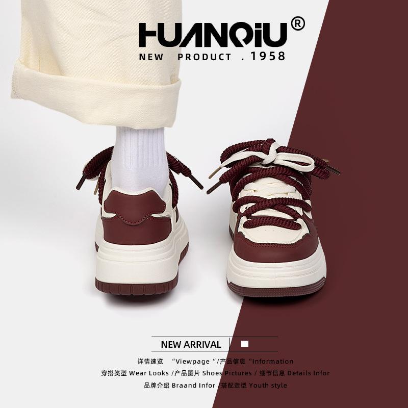 Global versatile thick-soled heightening little white shoes women's spring 2025 new campus style trend board shoes ZHQ5559