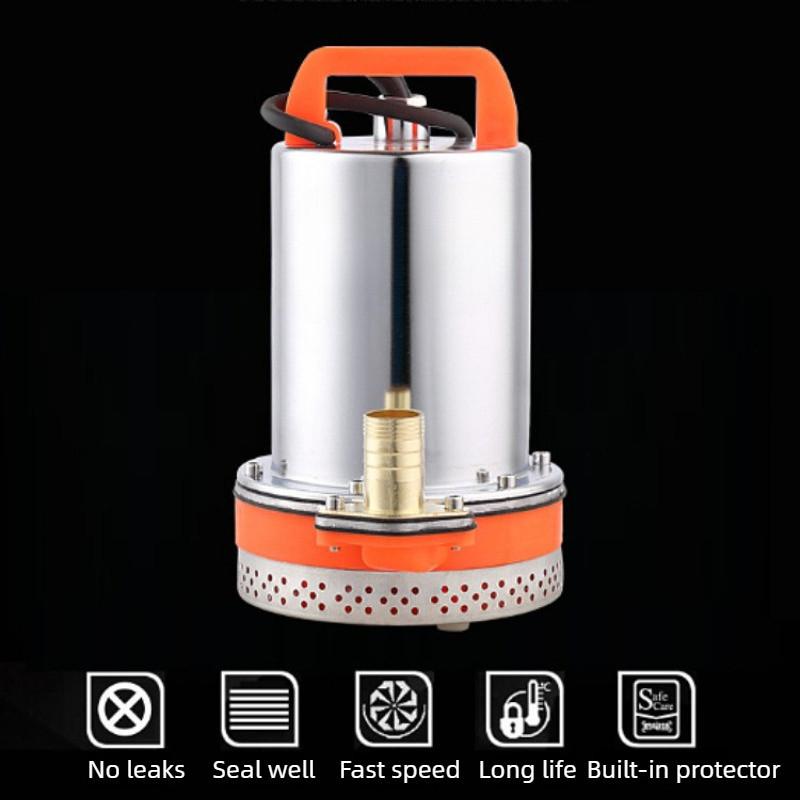 12V/48V Household Mini Portable Electric DC Submersible Pump Small Boats Stainless Steel Storage Battery Water Pump