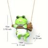 Pastoral Owl Feeder Pendant with Frog Sculpture Garden Ornament