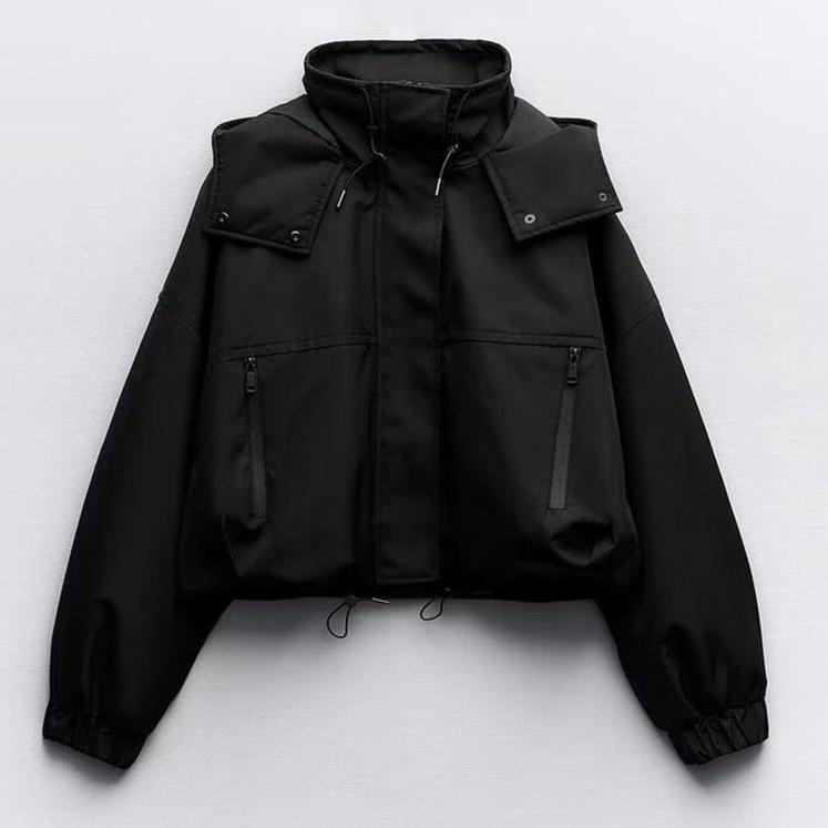 Spring and Autumn Hooded Short Jacket Women