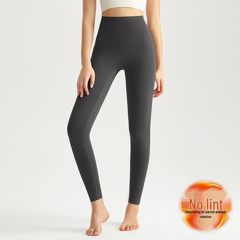 LAHN Damen High Waist Samt Yoga Hose - Po-Lifting, Warm, Hautgefühl, Keine Nähte für Herbst/Winter