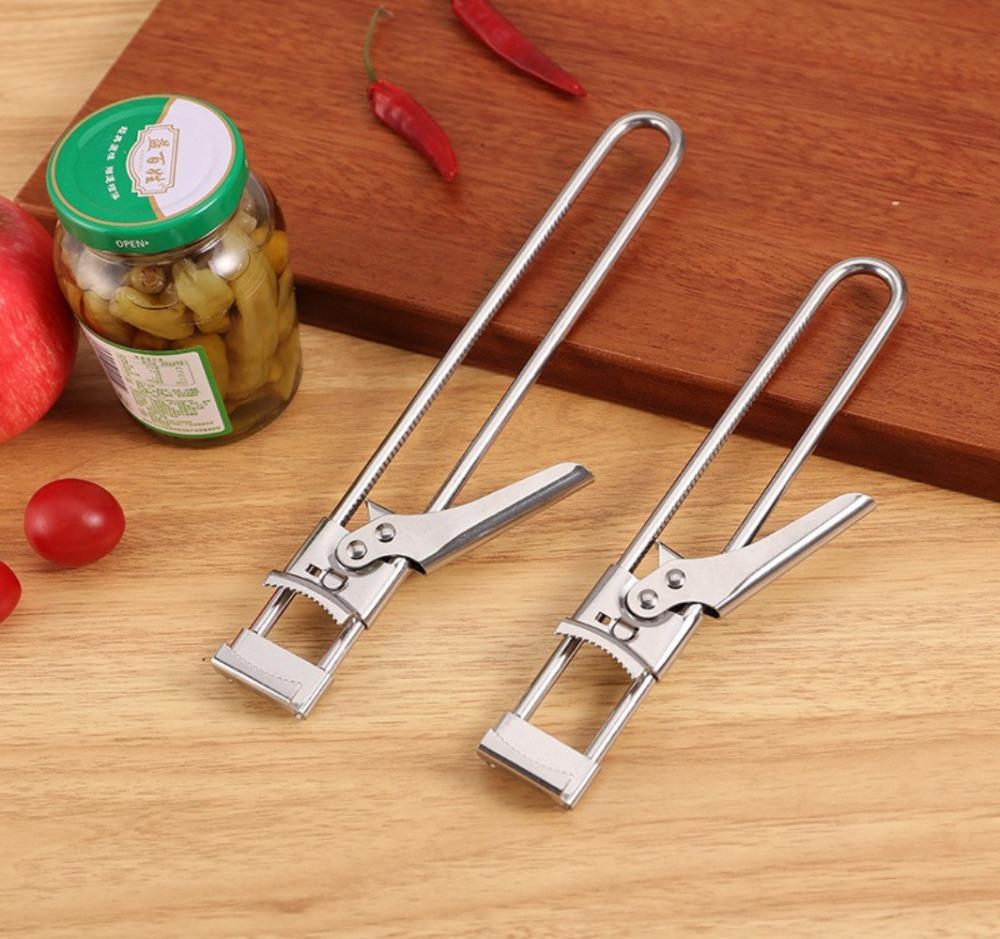 New Stainless Steel Non-slip Can Opener Adjustable Bottle Opener Multi-Function Labor-Saving Screw Can Openers Kitchen Tools