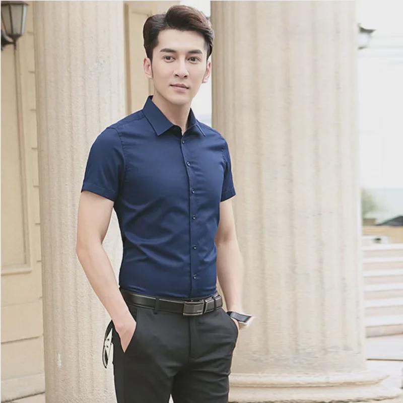 Professional Men's White Short-Sleeved Business Shirts