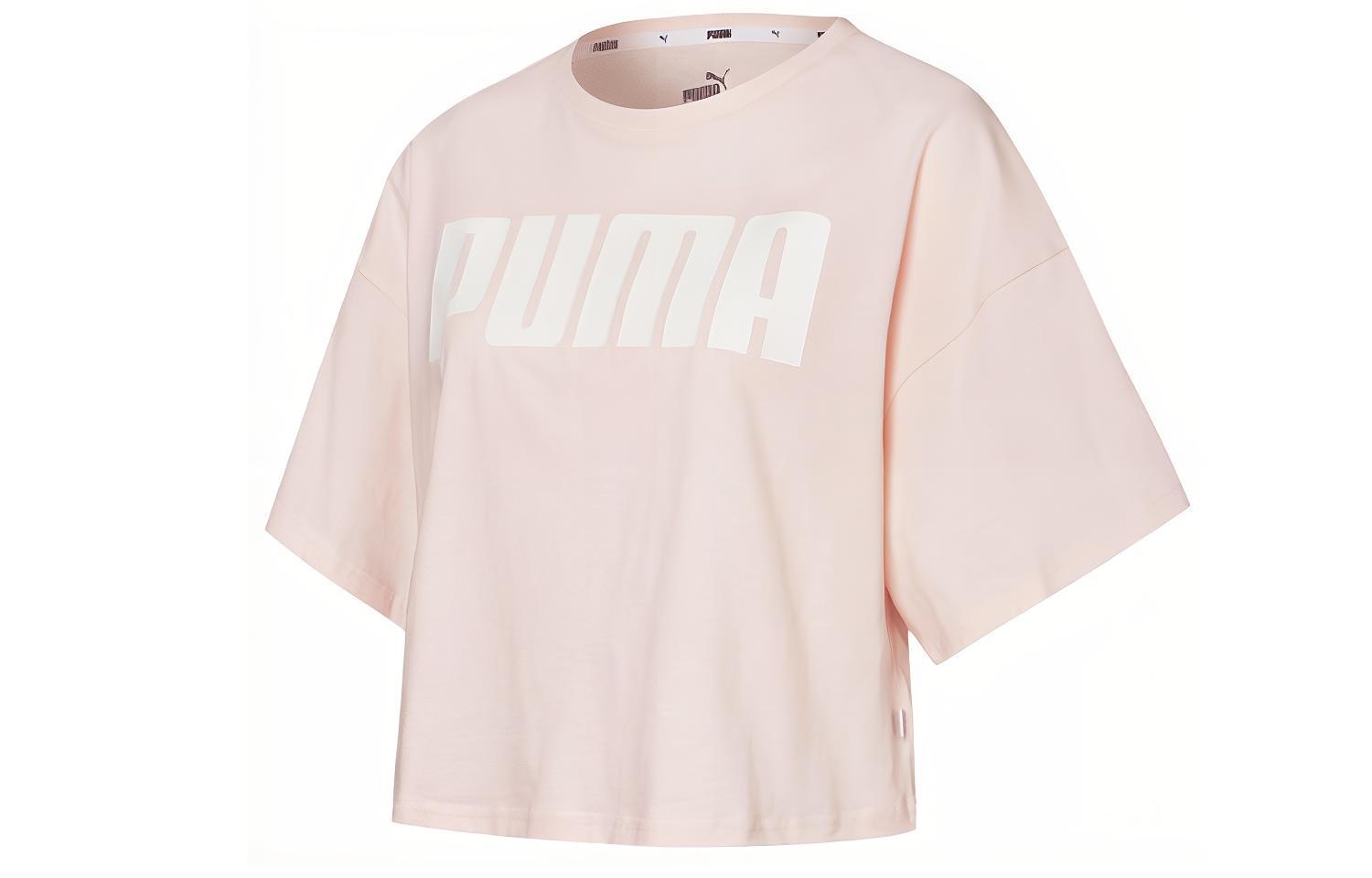 PUMA T Shirts Women s Pink Crew Neck Moderate Straight Fit 584427-17 XL