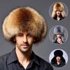 Winter Keep Warm Imitation Fur Hats Women Men High-end Warm Black Fox Fur Natural Raccoon Fur Hat Windproof Russian Ushanka Hats