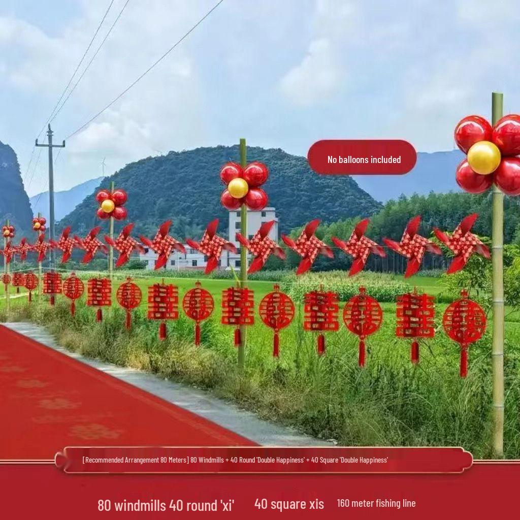 Colorful Wedding Aisle Decoration Set for Outdoor and Courtyard Events