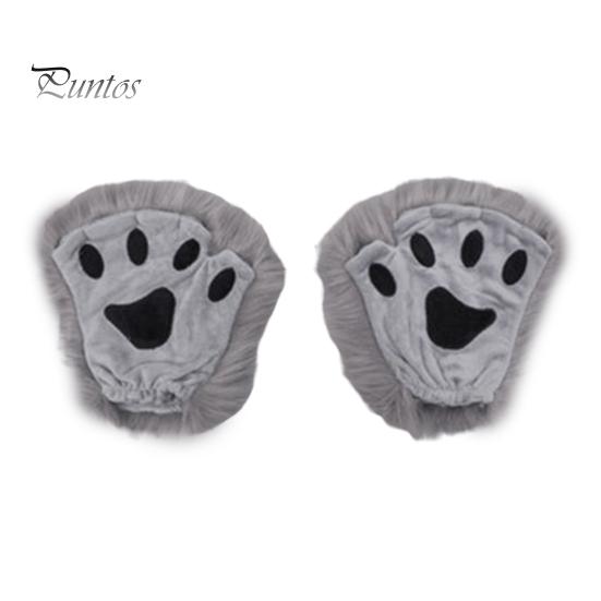 

1 пара зимних перчаток, волчьи лапы, лисьи когти, варежки, приятные для кожи, термоизоляционные перчатки, костюм для косплея на вечеринку серый