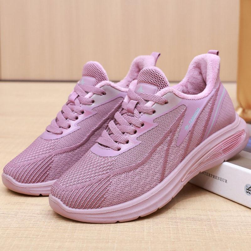 Chaussures de Marche Respirantes et Chaudes pour Sports d'Hiver pour Femmes avec Semelles Souples et Antidérapantes Chaussures en Coton d'Automne et d'Hiver