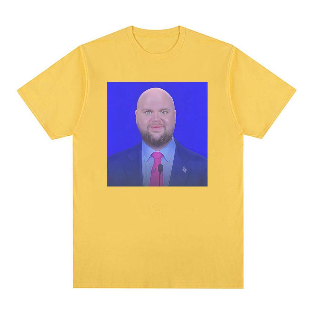 JD Vance Meme Glatzer Babygesicht Lustiges T-Shirt Herren Damen Mode Humor Gothic Übergroßes T-Shirt Baumwolle Lässig Kurzarm T-Shirt