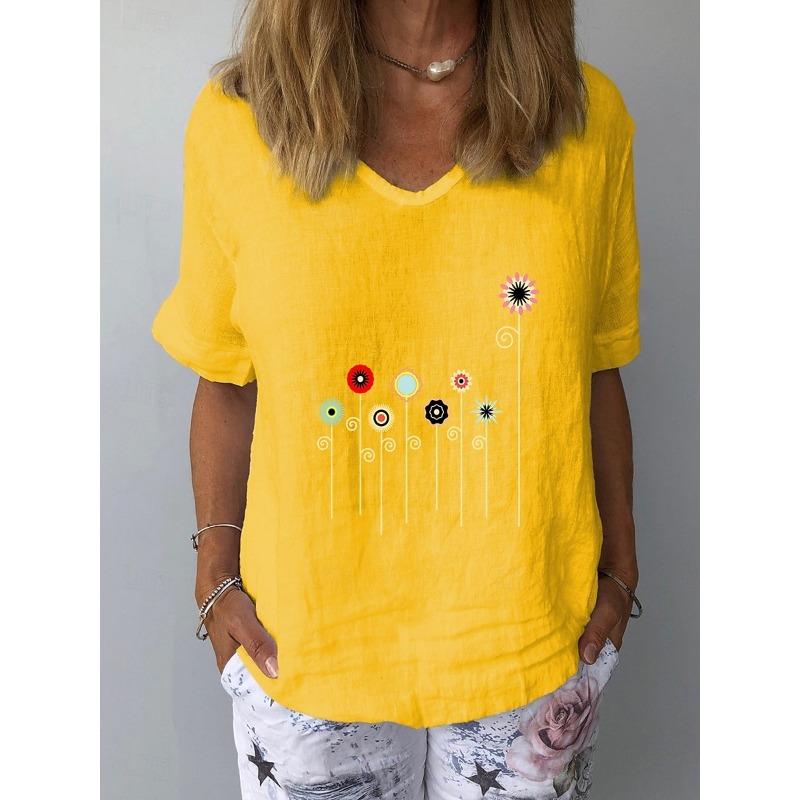 

Fashionable Women s V-neck Casual Short Sleeved T-shirt,Rretro Sports Style Casual Sportswear 3XL