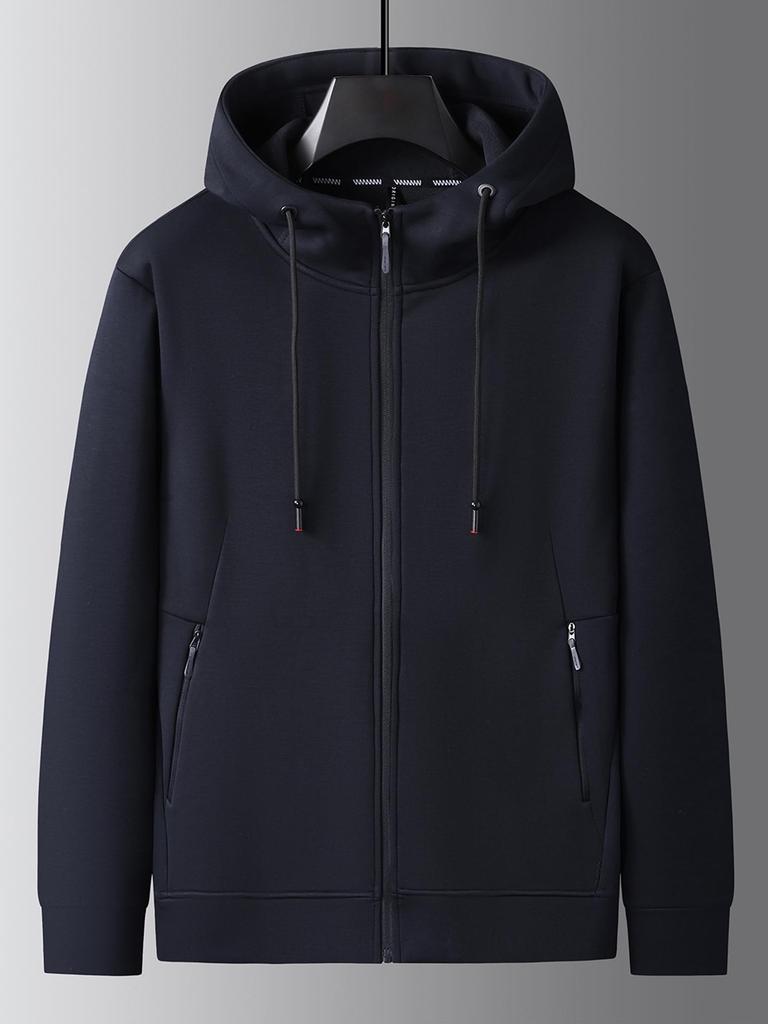 2025 Fleece-Lined Hooded Jacket: Men's Plus Size Thick Casual Sport Cardigan for Autumn/Winter