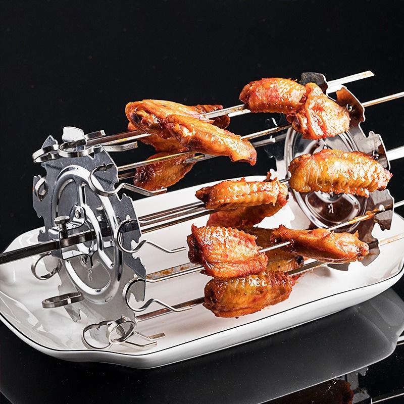 Gabbia per Griglia da Forno Spiedo Rotante in Acciaio Inossidabile Resistente al Calore Antiaderente Macchina per Kebab Rostiera per Agnello BBQ Friggitrice ad Aria