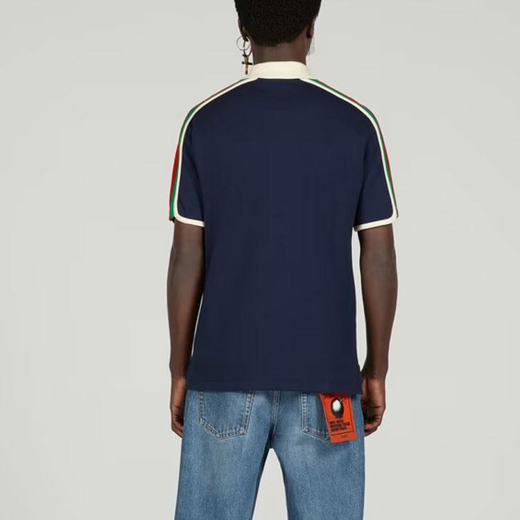 GUCCI SS23 Polo Shirt Men's Dark Blue 742382-XJFGI-4433