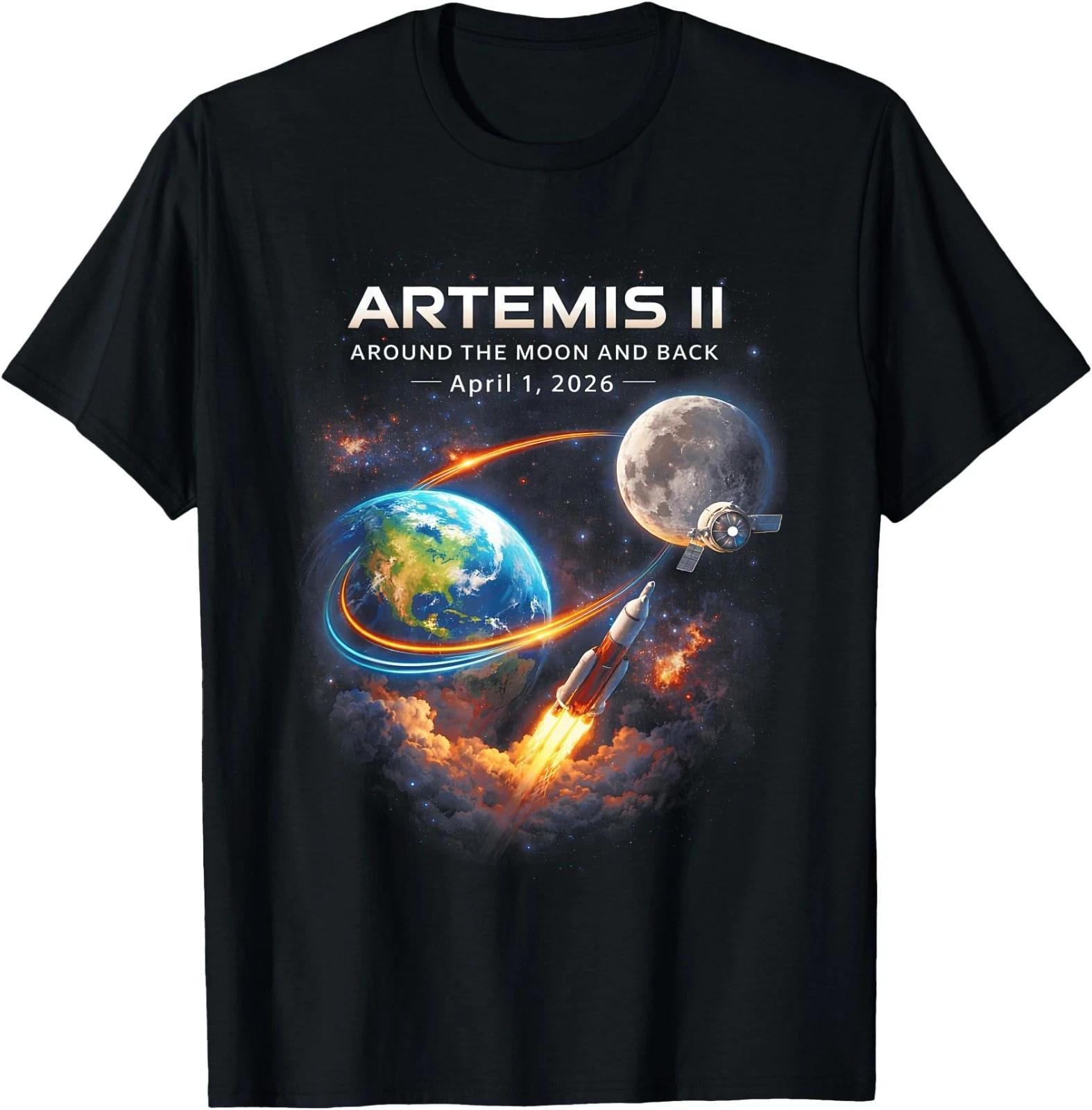 Artemis II Rocket Space Launch Back to The Moon Mission 2026 T-Shirt 4XL