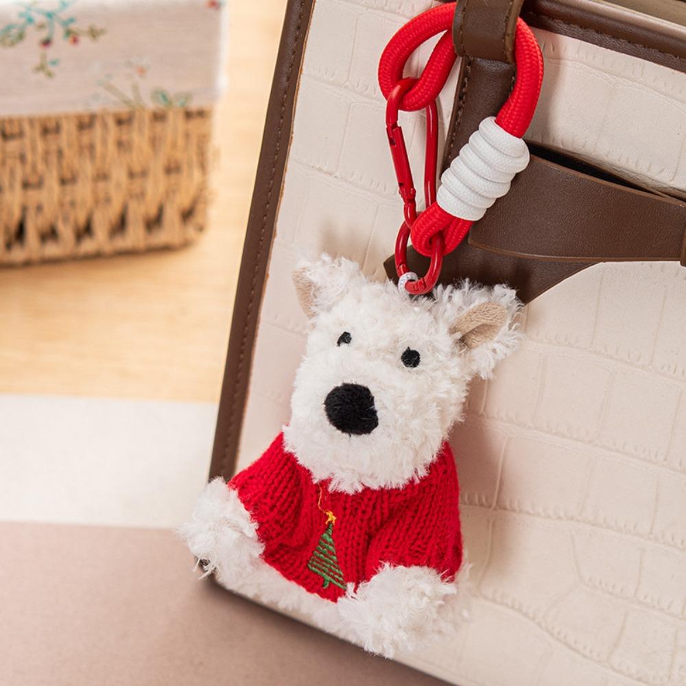 Stuffed West Highland Bag Pendant Cartoon Animal Car Hanging Pendant  Bag Pendant