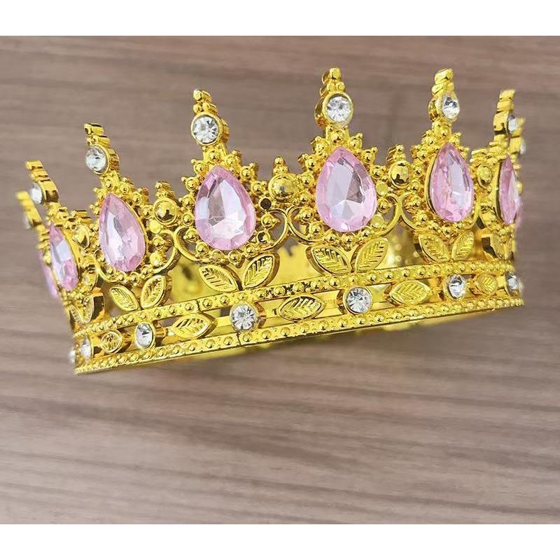European and American Baroque Plastic Teardrop Crown Headwear for Brides Wedding Photography Accessories Full Round Coming of Age Ceremony Headwear