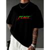 European Size Men's Summer Tops Casual Short Sleeve T Shirt Peace Graphic Print Streetwear Style Breathable Lightweight | Men's Casual Top