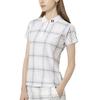 FootJoy Women's White Check Print Short Sleeve Pique Polo Shirt, Size M (FJW-S25-S04, 34828-M)