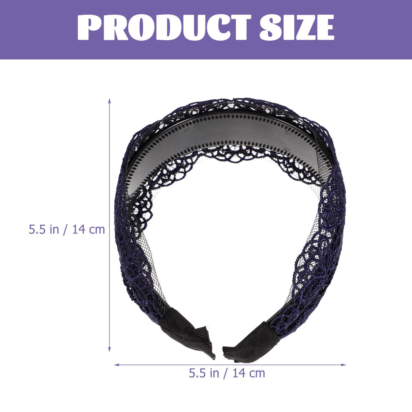 

Black Cloth Hair Hoop with Teethed Anti-Slip Design Elegant Simple Hollow-Out Headband for Women Girls Daily Party Meeting Gift темно-синього кольору