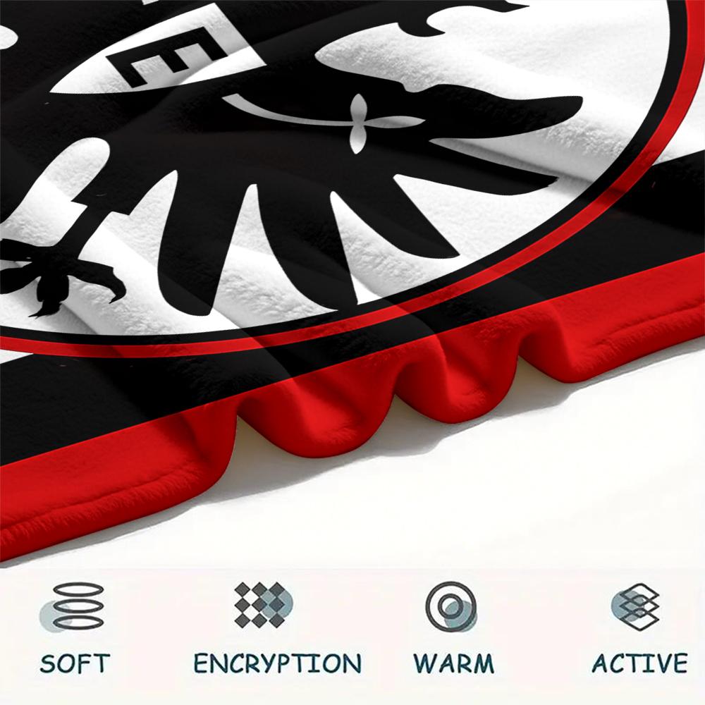 1PC Frankfurt Football Print Flannel Blanket, High quality All Seasons, Home Decor, Warmth and Comfort, Perfect for Christmas Gifts