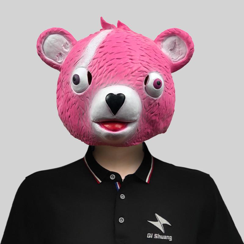 Whimsical Raccoon Head Mask In Pink Blue And Gray Colors Perfect For Kids And Adult Celebrations