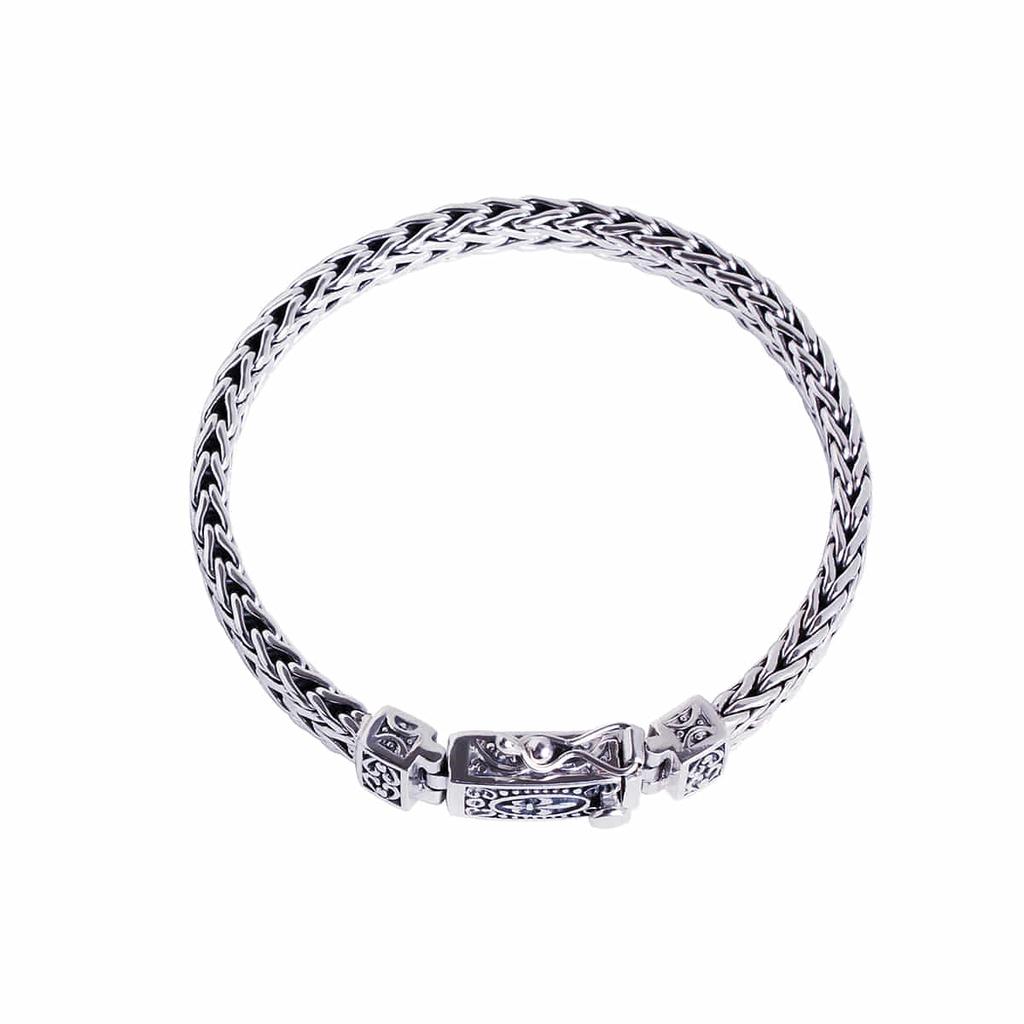 Mezmic 6X4 Mm Square V-Chain 925 Sterling Silver Bracelet