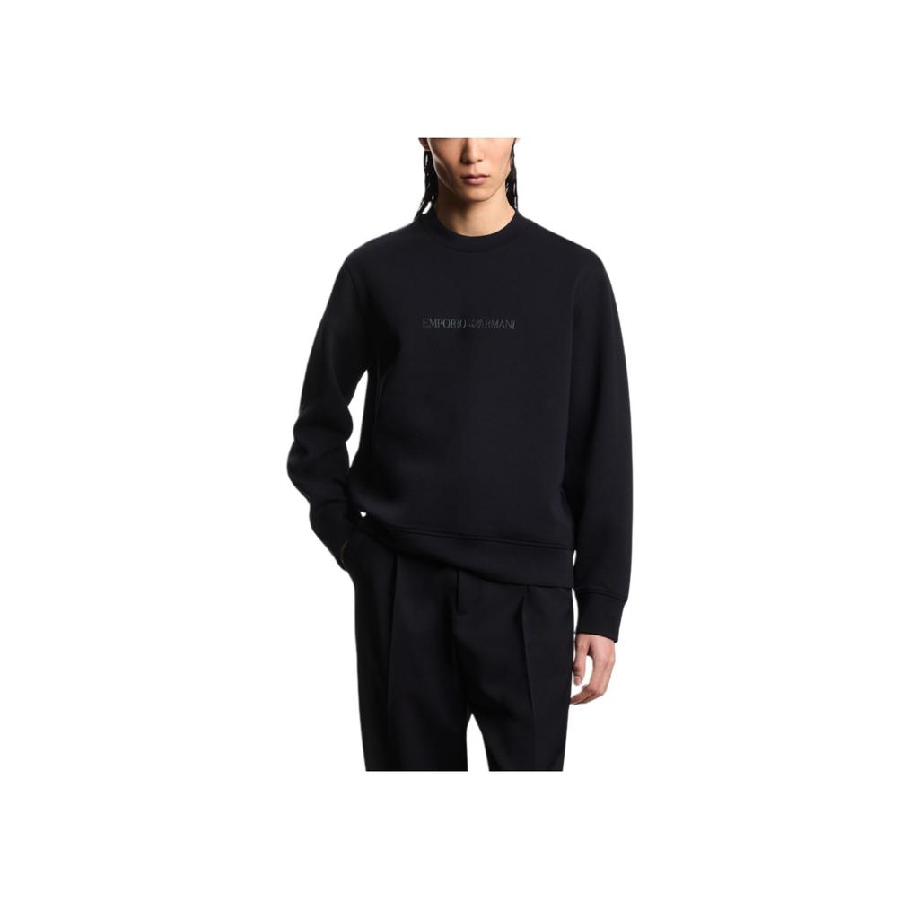 Emporio Armani Ss26 Crew Neck Pullover Letter Print Long Sleeve Sweatshirt Men sweatshirt EM004541-AF10013-MB563