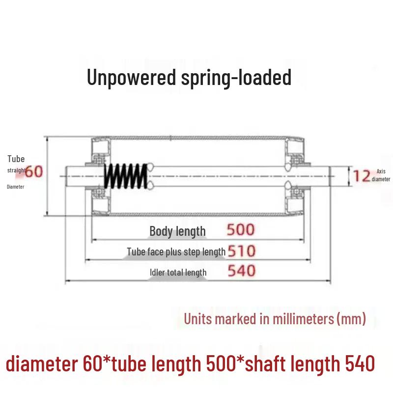 Leichte verzinkte Edelstahlrolle - Nicht angetrieben 25/38/50/60mm Leerlaufrolle für Förderbänder