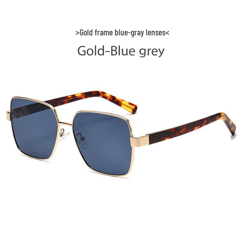 Unisex Square Frame Polarized Sunglasses - Stainless Steel Metal