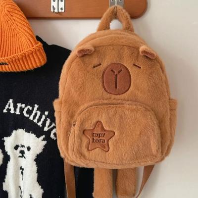 Kawaii Capybara-Plüsch-Rucksack für Frauen, vielseitige Cartoon-Umhängetasche mit lustiger Capybara-Motiv, Einkaufstasche mit großer Kapazität