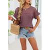 2026 Spring/Summer New Round Neck Lace Trim Loose Short Sleeve T-Shirt for Women