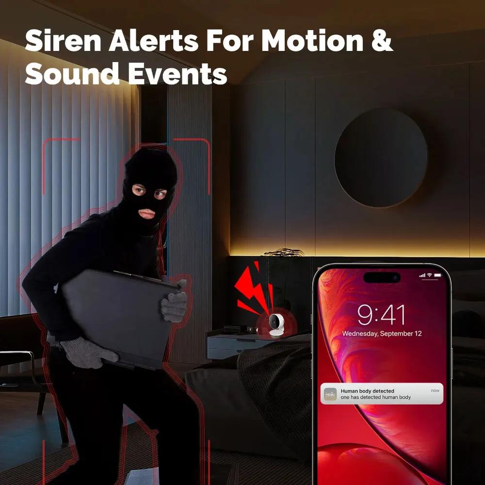 4MP Tuya Smart Mini WiFi Indoor Wireless Security Camera Two Way Talk Home Baby Monitor PIR Auto Tracking Surveillance