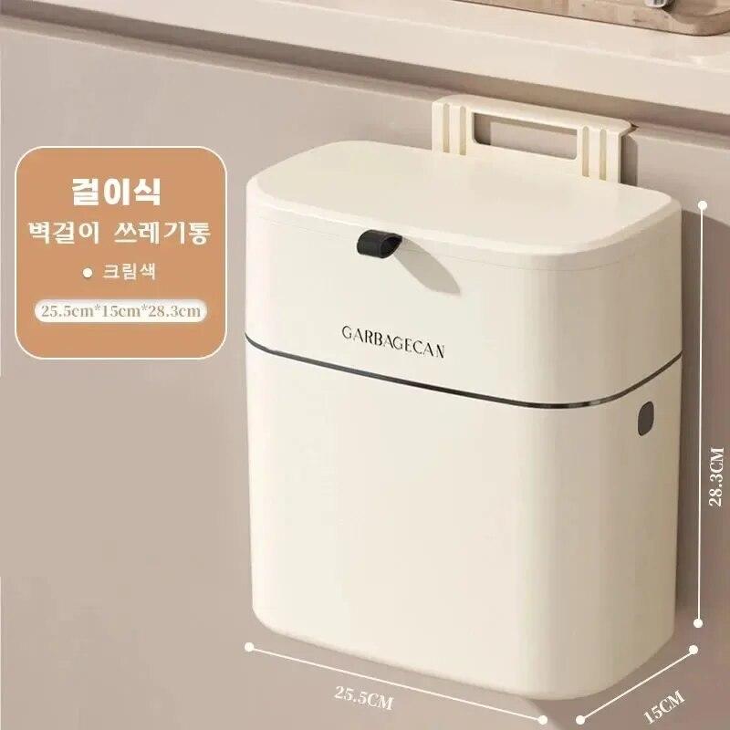 Stylish Hanging Trash Can for Household Toilets - Large Capacity, Square Design, Convenient Clamshell Lid