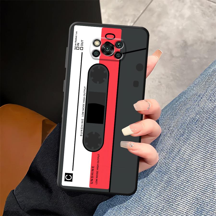 Fashion Cassette Tape Case for Xiaomi Poco F8 M3 M4 M7 Pro C71 C75 F3 X3 X4 X5 X7 Pro M5 C61 C50 F1 Funda Phone Cover