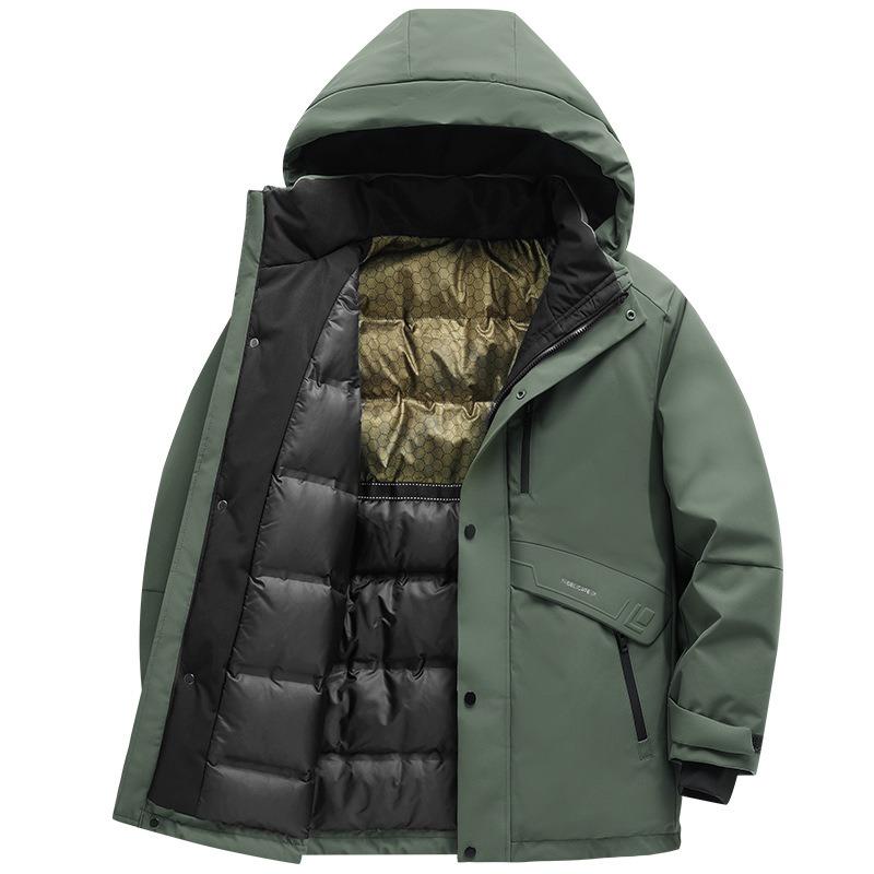 M8XL Fattened Plus Size% White Duck Down 24 Winter Down Jacket Trendy Brand Thickened Warm Jacket Men's Clothing