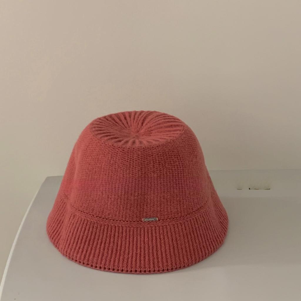 Autumn and Winter Women's Small Metal Letter Mark Warm Woolen Hat Ear Protection Knitted Hat Fashionable Small Basin Hat