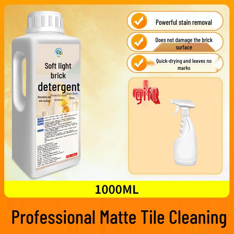 Soft Light Tile Cleaner: Strong Stain Remover for Polishing Matte & Frosted Tiles, Removes Black Marks, Large Container Wax Remover.