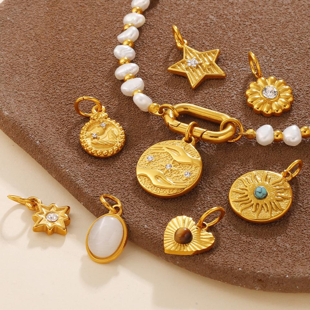 Fashion Personality Sun Moon Stars Sun Love Diy Bracelet Necklace Pendant Stainless Steel Accessories