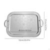 Silver-Toned Serving Tray with Handles Engraved Metal Decorative