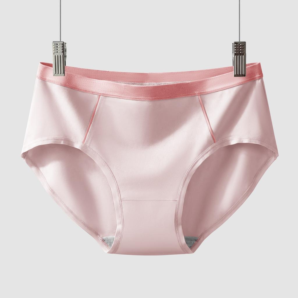 Women's Spring Summer Grade 7A Anti Bacterial Cotton Comfortable Breathable Mid Waist Briefs