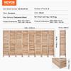 VEVOR Wood Room Divider, 8 Panel Wood Folding Privacy Screen, 66.9 Inches Tall Indoor Louvered Partition Divider, Portable Decoration Screen