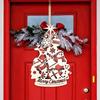 2d Christmas Tree Ornaments With String Wooden Charm Christmas Decorations For Wall Bedroom Room Yard Outside Front Classroom