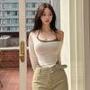 Korean Dongdaemun Sweet & Spicy U-Neck Camisole - Sexy, Slightly See-Through, Halter Short Vest